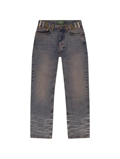 Denim Tears Destroyed Bootcut Jeans In Blue
