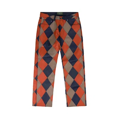 Pre-owned Denim Tears Diamond Patch Leather Pant 'tan' | Men's Size S