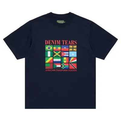 Pre-owned Denim Tears Diaspora Flags Tee 'navy' | Blue | Men's Size L