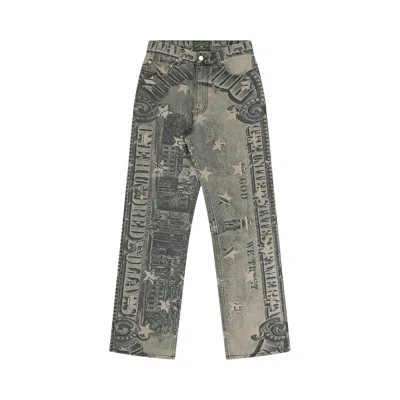 Pre-owned Denim Tears Dollar Printed Denim Jeans 'blue' | Men's Size 32