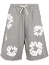 Denim Tears Drawstring "cotton Wreath" Track Shorts In Grey