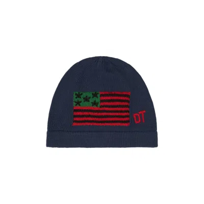 Pre-owned Denim Tears Dt Flag Beanie 'navy' | Blue | Men's Size Onesize