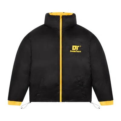 Pre-owned Denim Tears Dt Outdoor Puffer Jacket 'black/yellow' | Men's Size S
