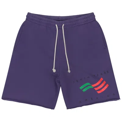 Pre-owned Denim Tears Ellis Tears Fleece Short 'purple' | Men's Size Xl