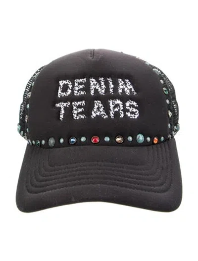 Pre-owned Denim Tears Embellished Trucker Hat In Black