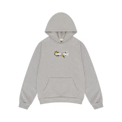 Pre-owned Denim Tears Embroidered Floral Hoodie 'grey' | Men's Size L In Gray