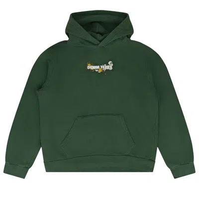 Pre-owned Denim Tears Embroidered Floral Logo Hoodie 'green' | Men's Size Xxl
