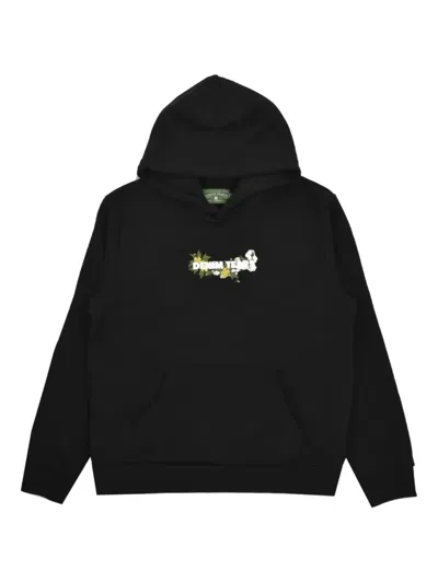 Denim Tears Embroidered Logo Hoodie In Black