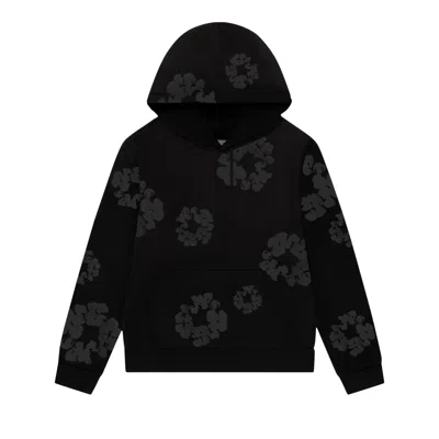 Pre-owned Denim Tears Faded Mono Cotton Wreath Hoodie 'black' | Men's Size S