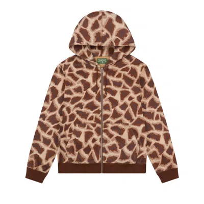 Pre-owned Denim Tears Faux Fur Giraffe Print Hoodie 'brown' | Men's Size Xxl