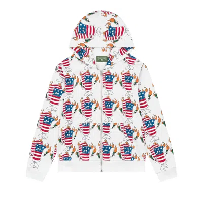 Pre-owned Denim Tears Firecracker Zip Hoodie 'white' | Men's Size M