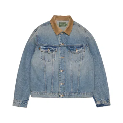 Pre-owned Denim Tears Flag Denim Jacket 'light Wash' | Blue | Men's Size Xxl