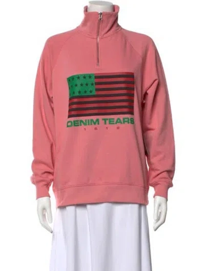 Pre-owned Denim Tears Flag Graphic Print Sweatshirt W/ Tags In Pink