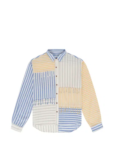 Denim Tears Flannel Stripe Shirt In Neutral