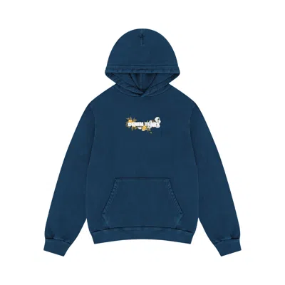Pre-owned Denim Tears Floral Embroidered Logo Hoodie 'navy' | Blue | Men's Size Xxl