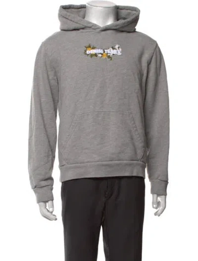 Pre-owned Denim Tears Floral Logo Graphic Print Hoodie In Grey