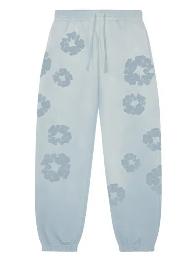 Denim Tears Flower-embellishment Track Pant In Blue