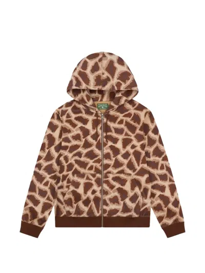 Denim Tears Giraffe-print Hoodie In Animal Print