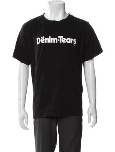 Pre-owned Denim Tears Graphic Print Crew Neck T-shirt In Black