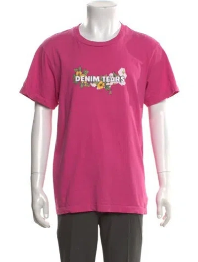 Pre-owned Denim Tears Graphic Print Crew Neck T-shirt In Pink