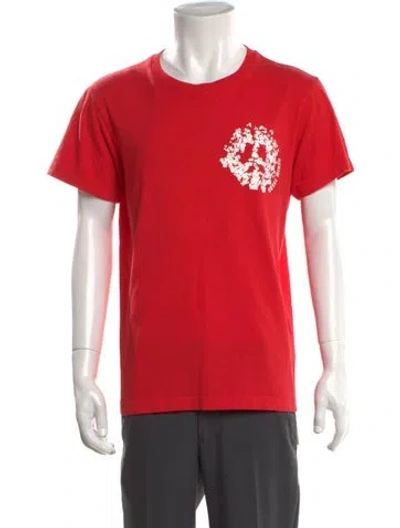 Pre-owned Denim Tears Graphic Print Crew Neck T-shirt In Red