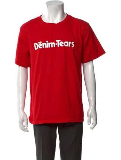 Pre-owned Denim Tears Graphic Print Crew Neck T-shirt In Red