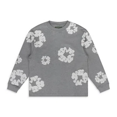 Denim Tears Grey Cotton Wreath Ls T-shirt In Multi