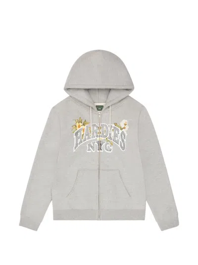 Denim Tears Hardies Nyc Zip-up Hoodie In Gray