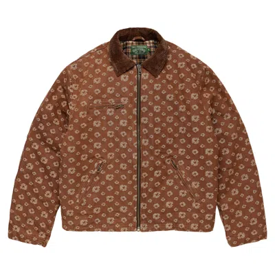 Pre-owned Denim Tears Jacquard Monogram Wreath Workwear Jacket 'brown' | Men's Size M