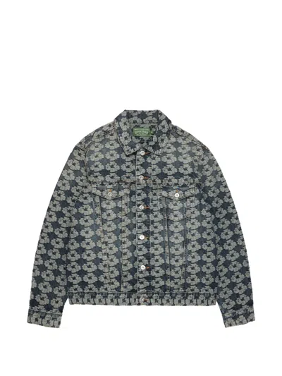 Denim Tears Jacquard Wreath Denim Jacket In Blue