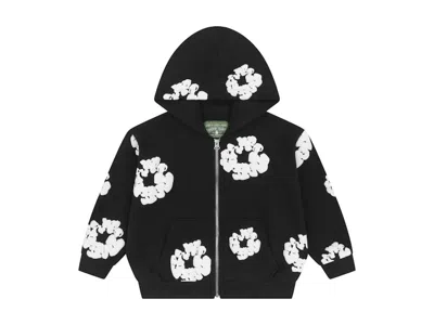 Pre-owned Denim Tears Kids Cotton Wreath Zip Hoodie In Black