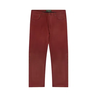 Pre-owned Denim Tears Kiss My Grits Leather Pants 'red' | Men's Size M