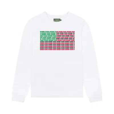 Pre-owned Denim Tears Logo Flag Long-sleeve Tee 'white' | Men's Size L