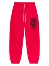 Denim Tears Logo-print Cuffed Track Pants In Red