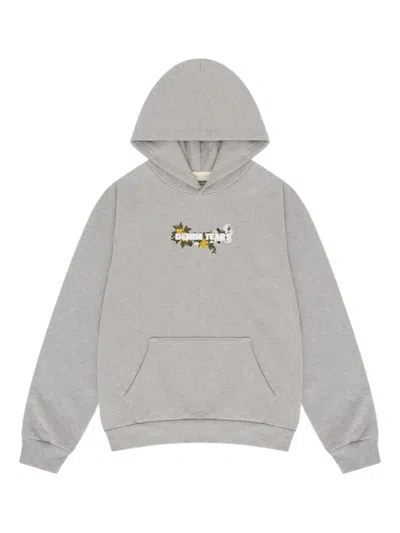 Denim Tears Logo-print Hoodie In Gray