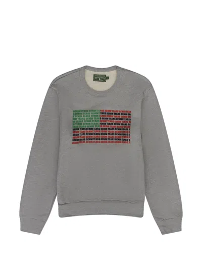 Denim Tears Logo-print Crew-neck Sweater In Gray