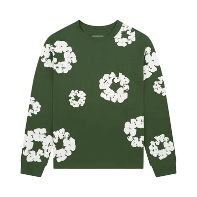 Pre-owned Denim Tears Long-sleeve Wreath Tee 'green' | Men's Size Xxl