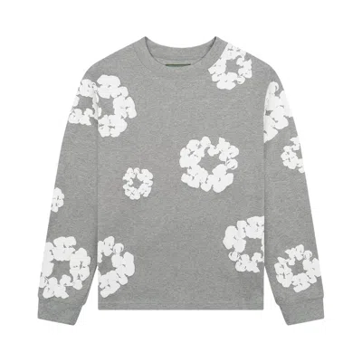 Pre-owned Denim Tears Long-sleeve Wreath Tee 'grey' | Men's Size Xl