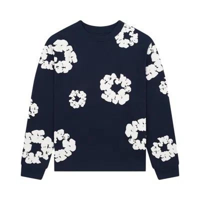 Pre-owned Denim Tears Long-sleeve Wreath Tee 'navy' | Blue | Men's Size Xxl
