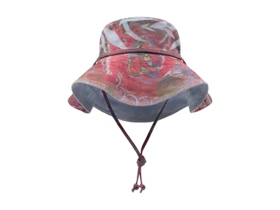 Pre-owned Denim Tears Men's  Big Chief Demond Denim Plantation Hat In Red
