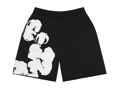 Pre-owned Denim Tears Men's  Big Cotton Wreath Sweat Shorts In Black
