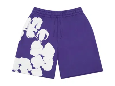 Pre-owned Denim Tears Men's  Big Cotton Wreath Sweat Shorts In Purple