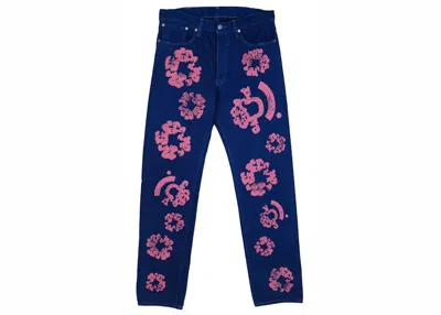 Pre-owned Denim Tears Men's  Bstroy Tears 501 Jean In Bright Blue