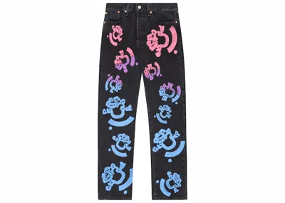 Pre-owned Denim Tears Men's  Bstroy Tears 501 Jean In Washed Black