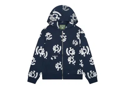 Pre-owned Denim Tears Men's  Bstroy Tears Zip Hoodie In Blue