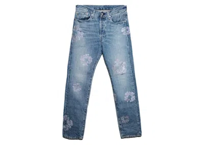 Pre-owned Denim Tears Men's  Bust Down Tears 501 Jeans In Light Wash