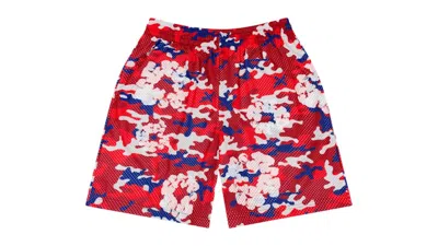 Pre-owned Denim Tears Men's  Camo Cotton Wreath Mesh Shorts In Red