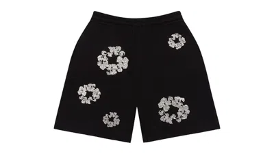 Pre-owned Denim Tears Men's  Cashmere Swarovski Cotton Wreath Shorts In Black