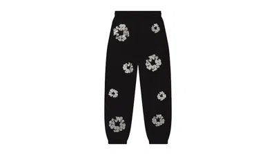 Pre-owned Denim Tears Men's  Cashmere Swarovski Cotton Wreath Sweatpants In Black
