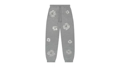Pre-owned Denim Tears Men's  Cashmere Swarovski Cotton Wreath Sweatpants In Grey